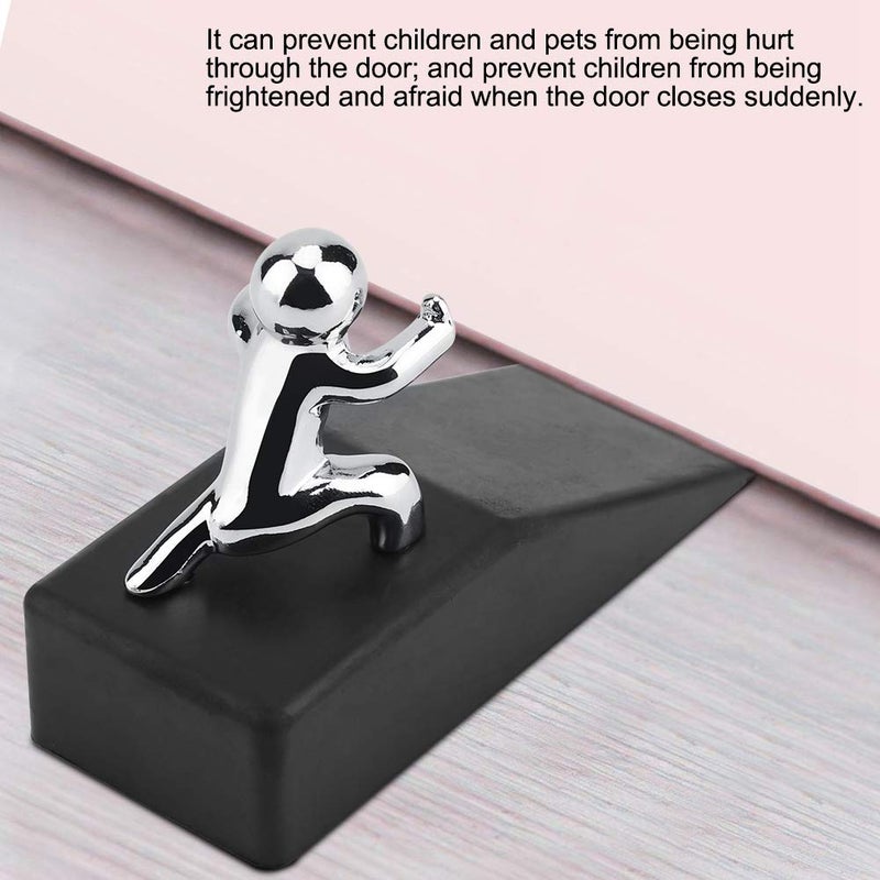 Aramox Door Stopper, Zinc Alloy Little and Man with Non-Slip Rubber Bases Door Stop Anti-Collision Door Stopper Novelty Decorative - Image 3